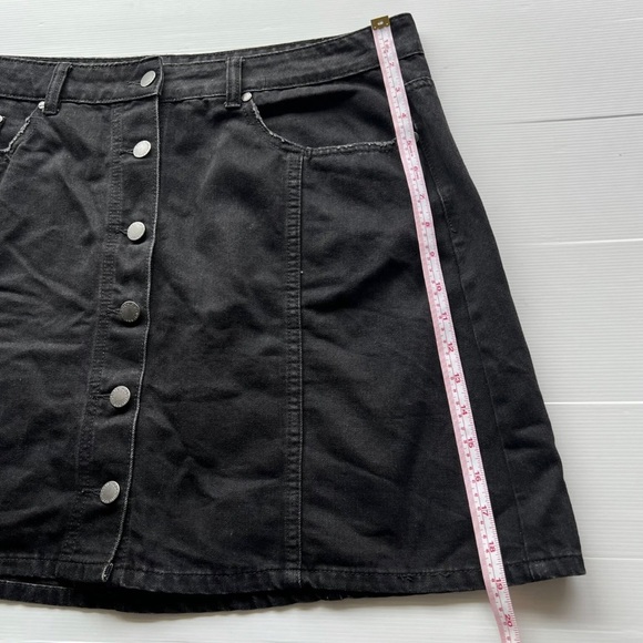City Chic Women’s Black Denim Skirt Short Button-Up Panel A-Line Plus Size S 16 - Picture 7 of 7